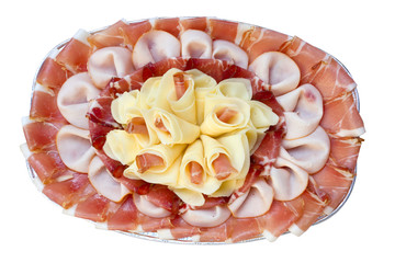 Beautiful sliced food arrangement