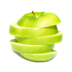 Fototapeta na wymiar Sliced green apple