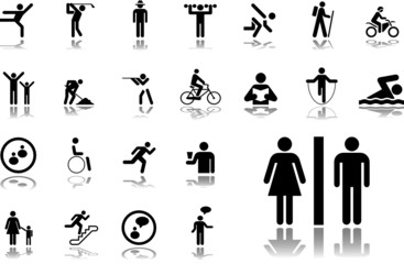 Set icons. Pictographs of people