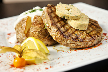 Steak with potato