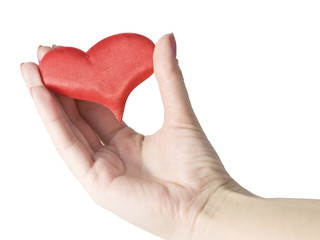 Obraz premium scarlet heart in hand