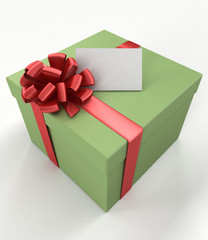 Gift box with a blank card