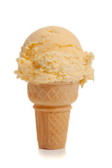 Vanilla ice cream cone  white