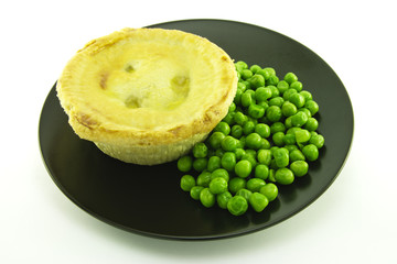 Meat Pie on a Black Plate