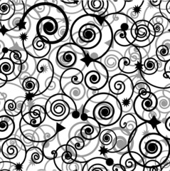 Seamless vector background. Floral ornament with arrows