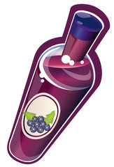 Bouteille dynamique de sirop de cassis