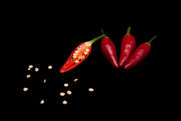 Hot Chili auf schwarz