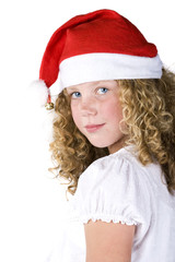 Mädchen mit Weihnachtsmütze