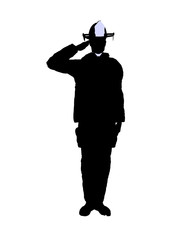 Male Firefighter Illustration Silhouette