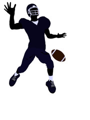 Fototapeta na wymiar Male Football Player Illustration Silhouette