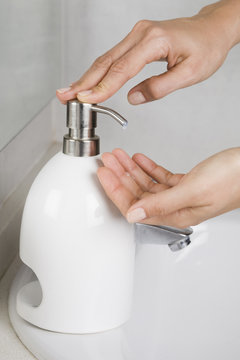 Putting some soap on hands