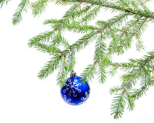 christmas ornament with christmas tree.