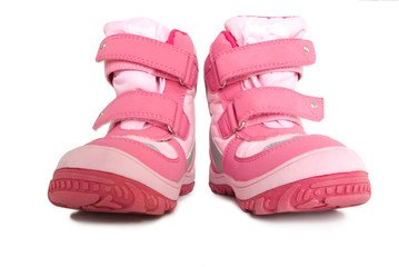 Pink kid's warm boots.