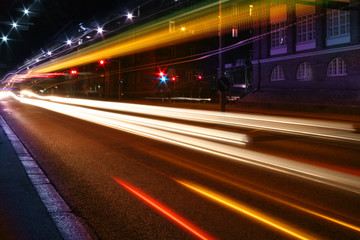 Fototapeta na wymiar Night lights on street
