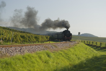 Fototapeta na wymiar Steam train in Germany