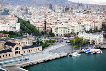 Naklejka premium an aerial view of Barcelona City