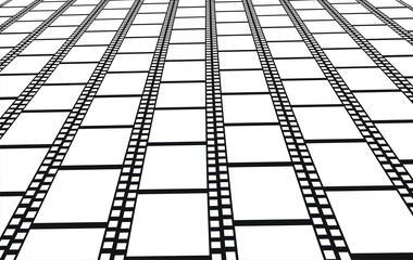 Perspective of empty filmstrips -  background