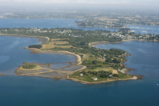 vue a&eacute;rienne de l'&icirc;le-aux-moines, Golfe du Morbihan