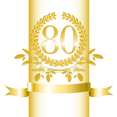 80-Lorbeerkranz mit Eichenblatt Dekor und Banner