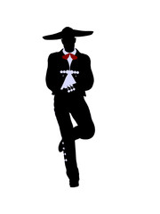 Male Mariachi Illustration Silhouette
