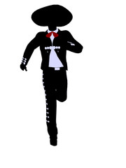 Male Mariachi Illustration Silhouette