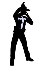 Male Police Officer Illustration Silhouette