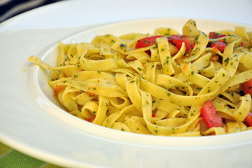 Tagliatelle with Tomatoes and herbs