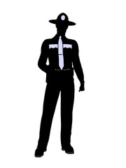 Male Police Officer Illustration Silhouette