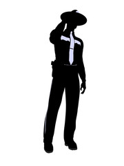 Male Police Officer Illustration Silhouette