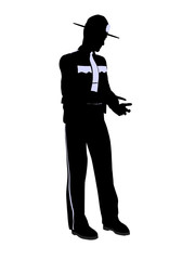 Male Police Officer Illustration Silhouette