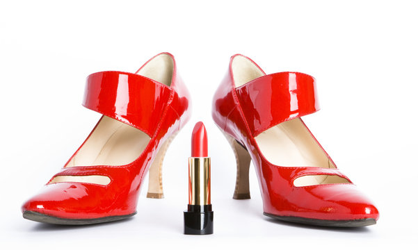 red  shoes and red lipstick