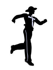 Male Police Officer Illustration Silhouette
