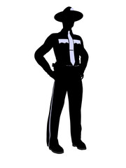 Male Police Officer Illustration Silhouette