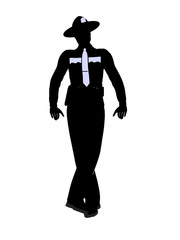 Male Police Officer Illustration Silhouette
