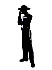 Male Police Officer Illustration Silhouette