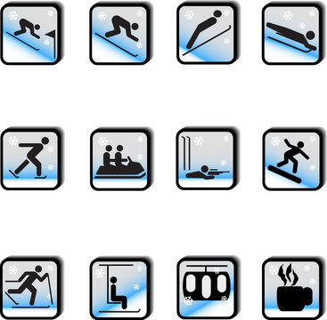 Ski vector icon