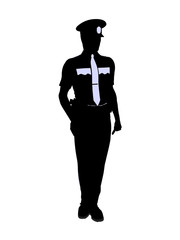 Male Police Officer Illustration Silhouette