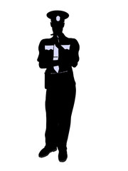 Male Police Officer Illustration Silhouette