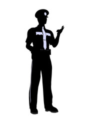 Male Police Officer Illustration Silhouette