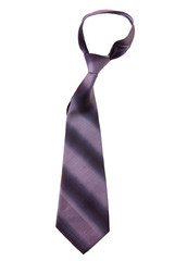 Purple tie isolated on white background