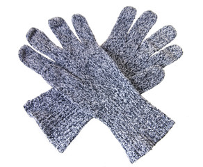 Woolen gloves isolated on white background