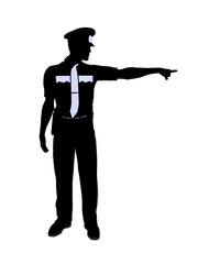 Male Police Officer Illustration Silhouette