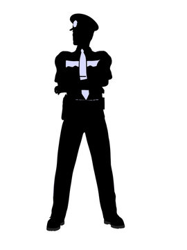 Male Police Officer Illustration Silhouette