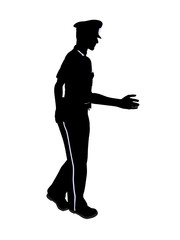Male Police Officer Illustration Silhouette