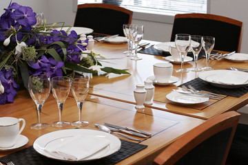 formal dining table set up