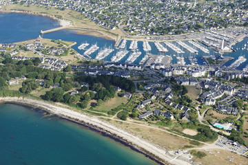 vue aérienne de Port Crouesty, Arzon, Golfe du Morbihan (56)