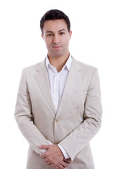 young business man portrait in white background