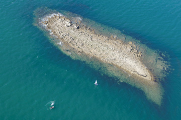 vue aerienne de l'Ile Mousker, Baie de Quiberon, Morbihan