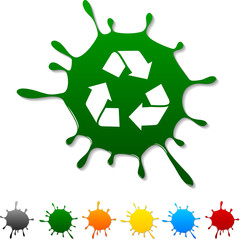 Recycle  blot icon. Vector illustration.