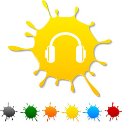 headphones  blot icon. Vector illustration